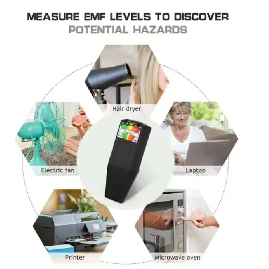 5-LED EMF Meter Magnetic Field Detector Ghost Hunting Paranormal Equipment Tester Portable Counter Professional EMF Meter Tester