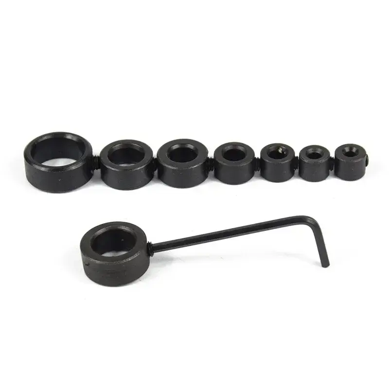 8pcs Drill Bit Depth Stop Rings - 3-16mm Adjustable Collars, Positioner, for Precision Woodworking