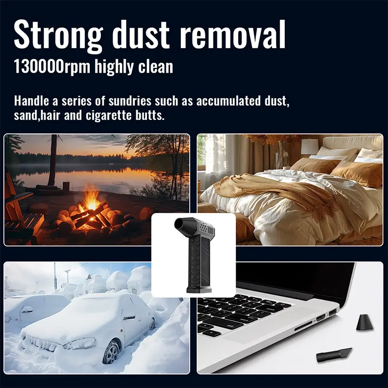 New Mini Turbo Jet Fan Electric Air Duster with 3 Gear Adjustable 130000RPM Wind Speed 52m/s Car Computer Cleaning Blower Tool