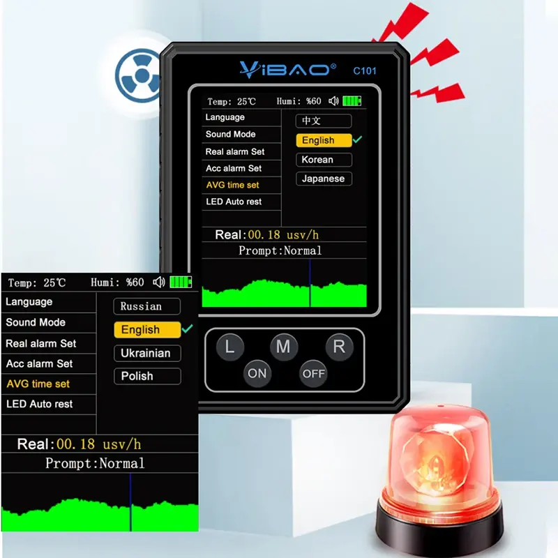Geiger Counter Nuclear Radiation Detector Personal Dosimeter X-ray Beta Gamma Detector LCD Radioactive Tester Marble Tools