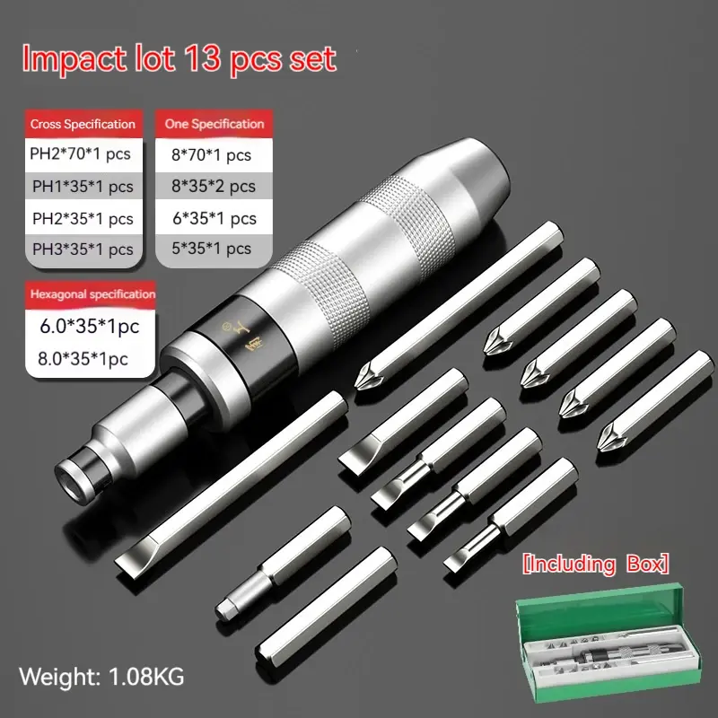 Professional Manual Screwdriver Household Cordless Screwdriver 7/13PCS DIY Impact Screwdriver Kit Nut Strike Impact Driver Tools