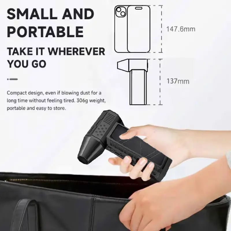 130000RPM Turbofan High Power Jet Fan Brushless Motor Variable Speed Dust Blower Cleaning Tool Air Duster Handheld Air Blower