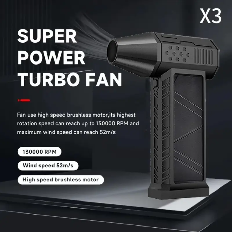 130000RPM Turbofan High Power Jet Fan Brushless Motor Variable Speed Dust Blower Cleaning Tool Air Duster Handheld Air Blower