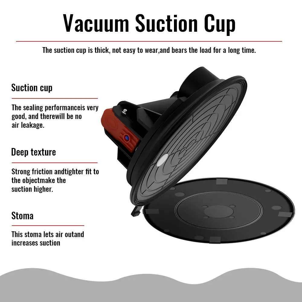 8 Inch 250KG Air Pump Vacuum Suction Cups Powerful Heavy-Duty Strong Hand Pump Sucker Lifted Magnets Handling Tools