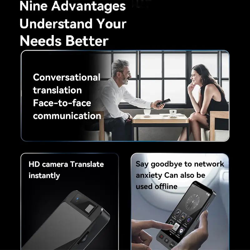 M80 Portable Language Translator Device with 142 Languages Voice Translating 19 Offline Translation hot sell