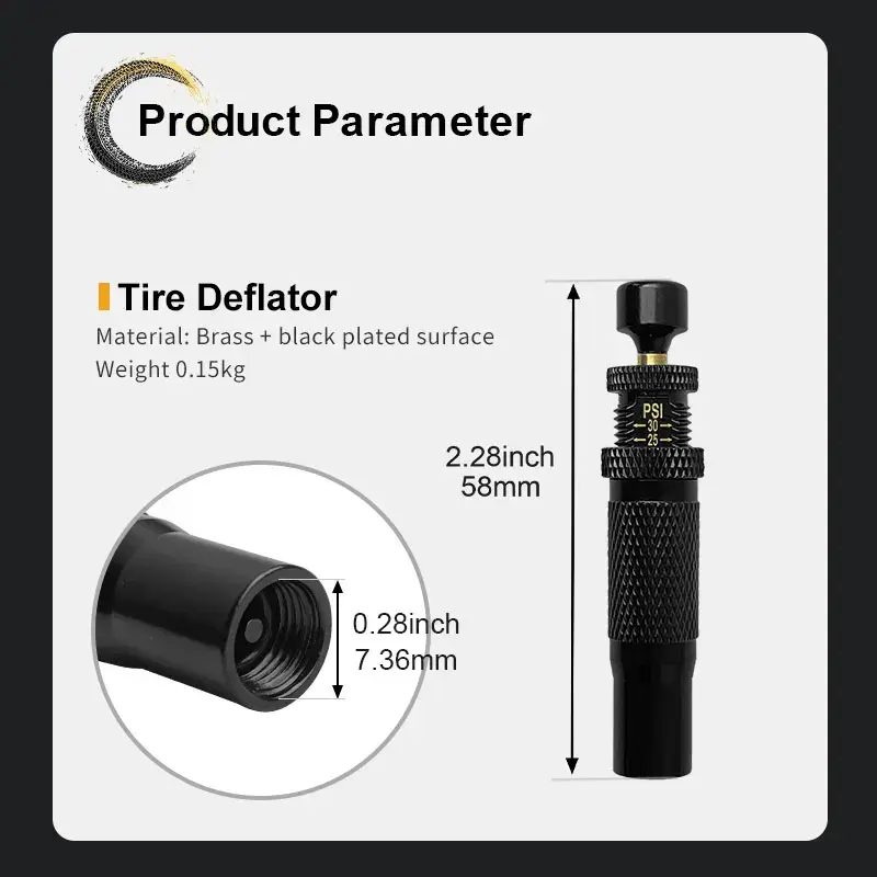 4pcs Adjustable Auto-Stop Tire Deflator Valve Kit (10-30 PSI)Screw-on Tyre Air Down Tool for Vehicles Motorcycle Offroad 4x4