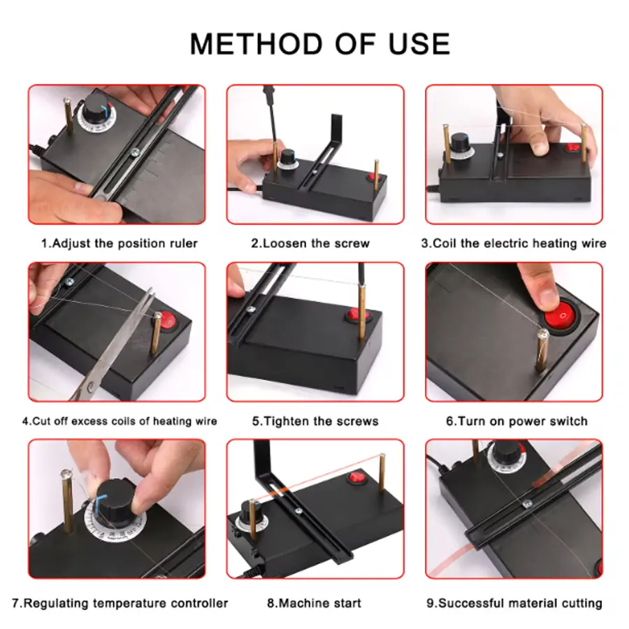 Small Hot Cutting Machine Manual Electric Heating Wire Cutting Machine Ribbon Cutter Hot Rope Electromechanical Thermal Cutter