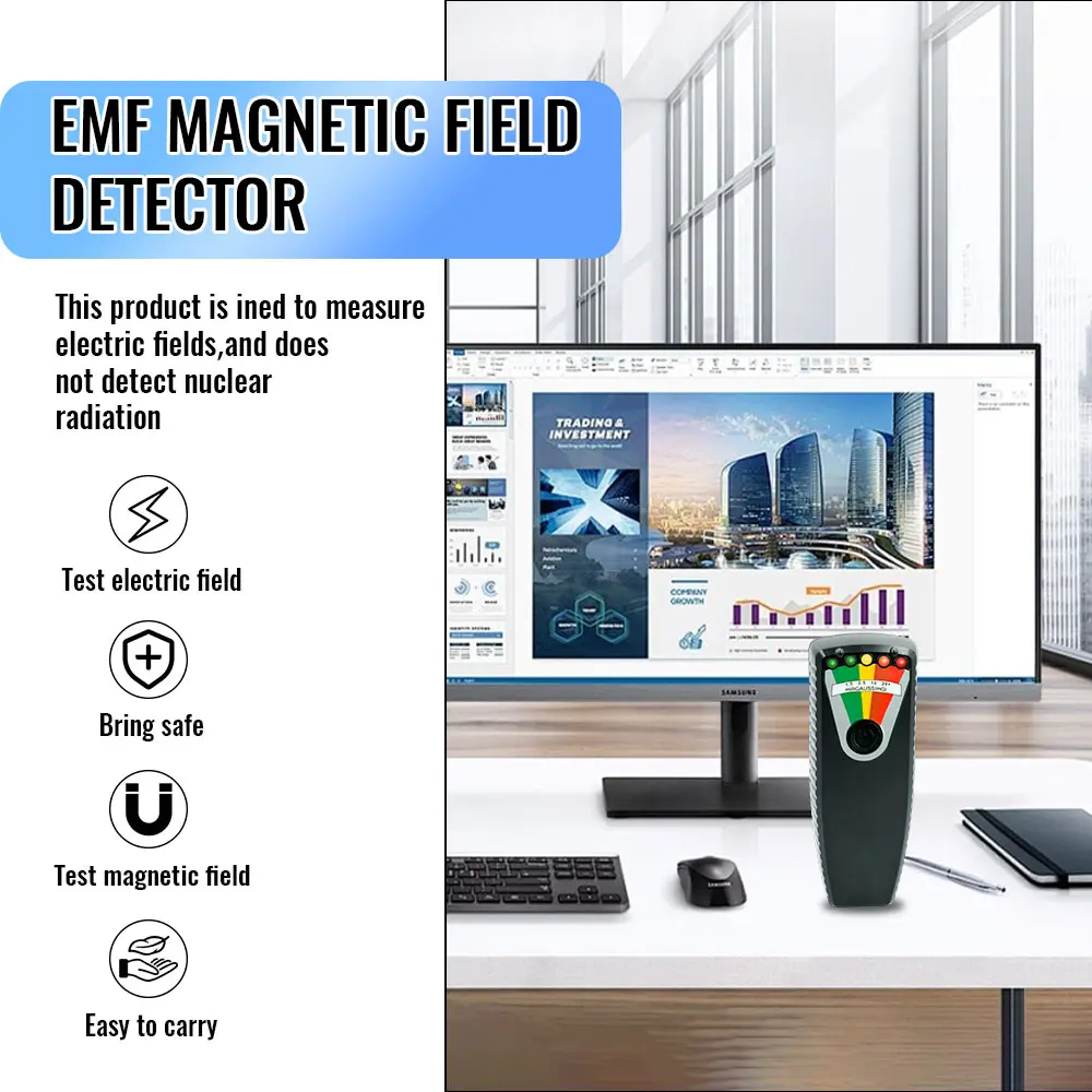 5-LED EMF Meter Magnetic Field Detector Ghost Hunting Paranormal Equipment Tester Portable Counter Professional EMF Meter Tester