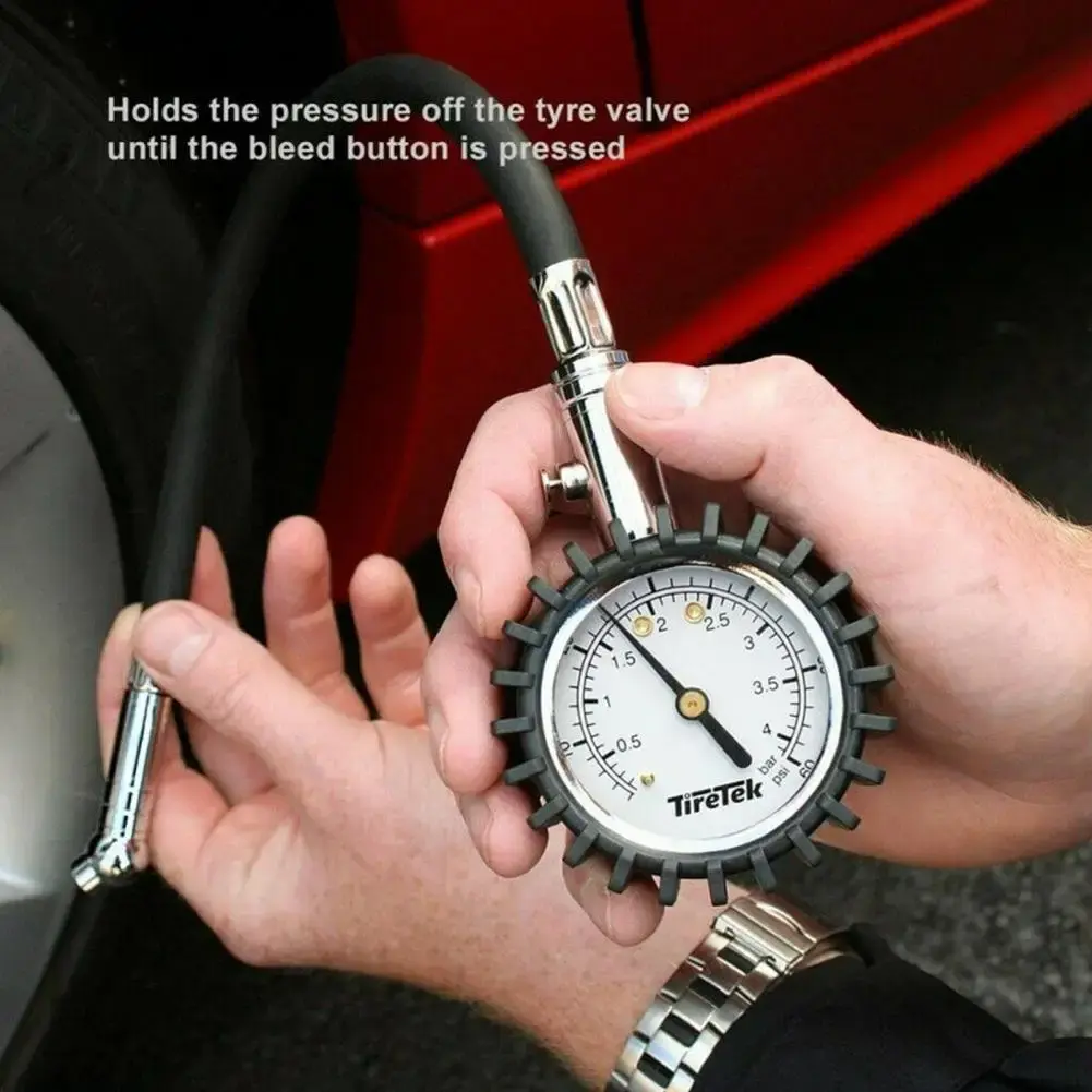 0-220PSI Car Motorcycle Multifunctional Tire Air Pressure Monitoring Gauge Tester Air Compressor Dial Meter Inflator Pump Tools