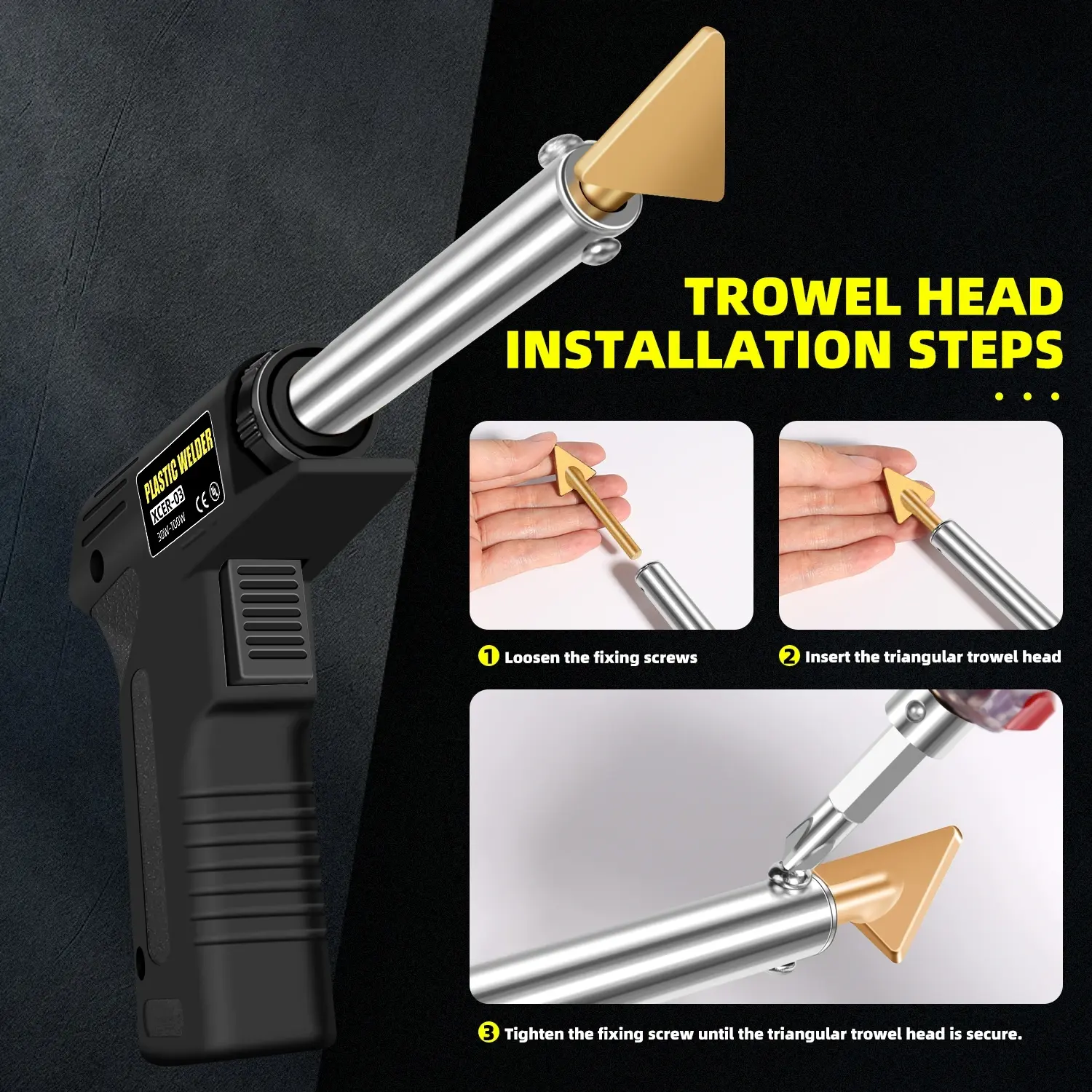 2-in-1 Plastic Welder Kit with Welding Head & Screeding Tool for Car Bumper Surface Repair Thermal Welding Set Hot Sell