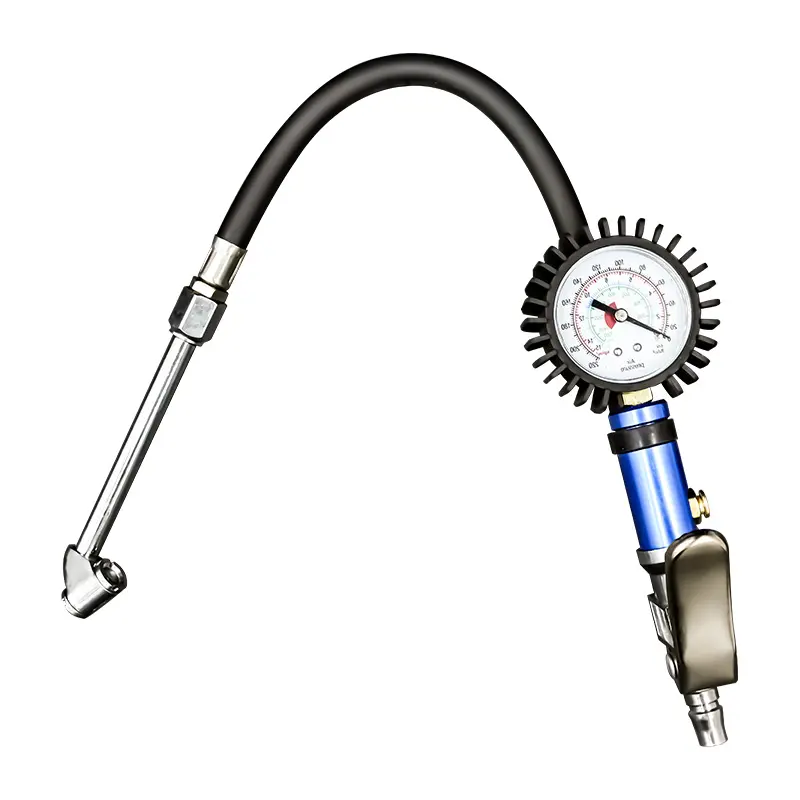 New Inflator Gun Tire Inflator Gauge Pump Gun 12 Self clamping Tire Inflator with Air Pressure Gauge and Quick Air Connector