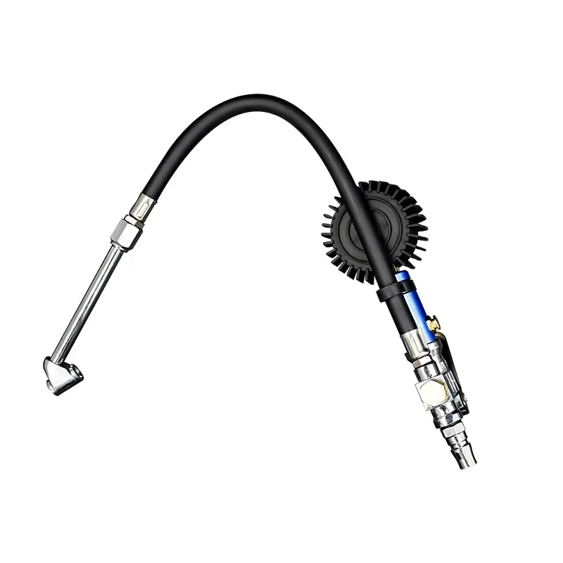 New Inflator Gun Tire Inflator Gauge Pump Gun 12 Self clamping Tire Inflator with Air Pressure Gauge and Quick Air Connector
