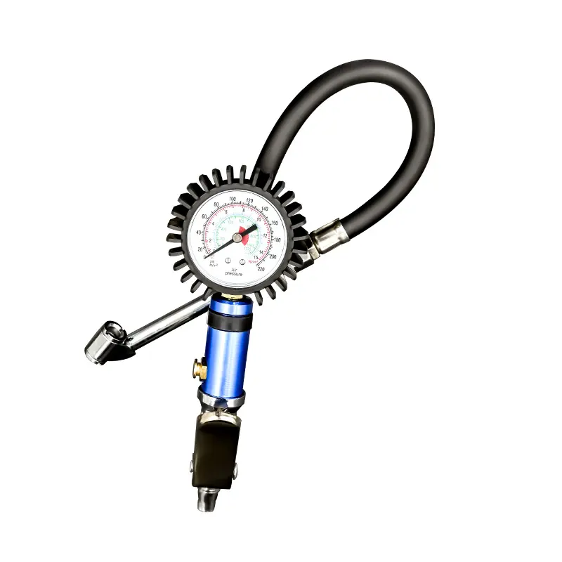 New Inflator Gun Tire Inflator Gauge Pump Gun 12 Self clamping Tire Inflator with Air Pressure Gauge and Quick Air Connector