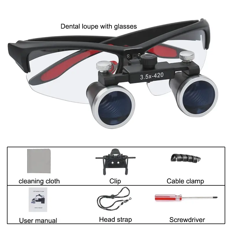 Hot Sell Dentistry Binocular Magnifier 2.5X 3.5X Ultra-lightweight Optical Loupes 320-420mm Magnifying Glass for Dental Surgery