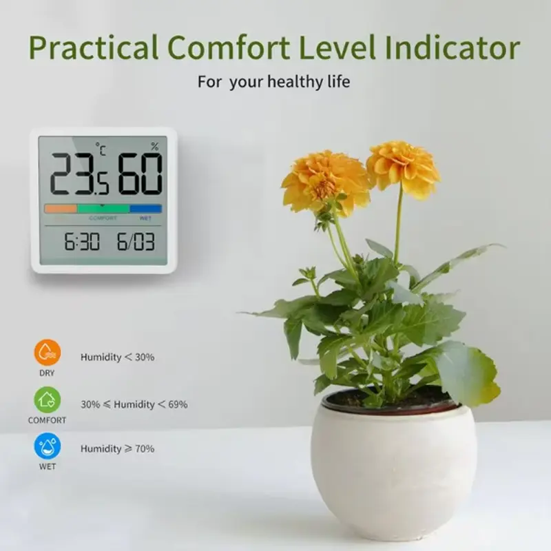 2025 New Digital Home Indoor Temperature Humidity Meter LCD Digital Thermometer Hygrometer Sensor Gauge Weather Station