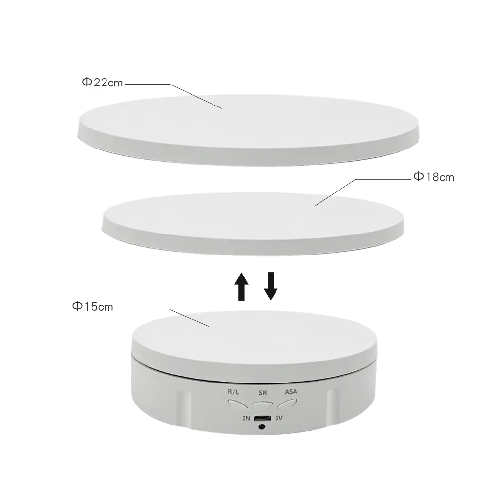 3 in 1 Electric Rotating Display Stand 360 Degree USB/Battery Turntable Holder Jewelry Display Stand Base for Photography Shoot