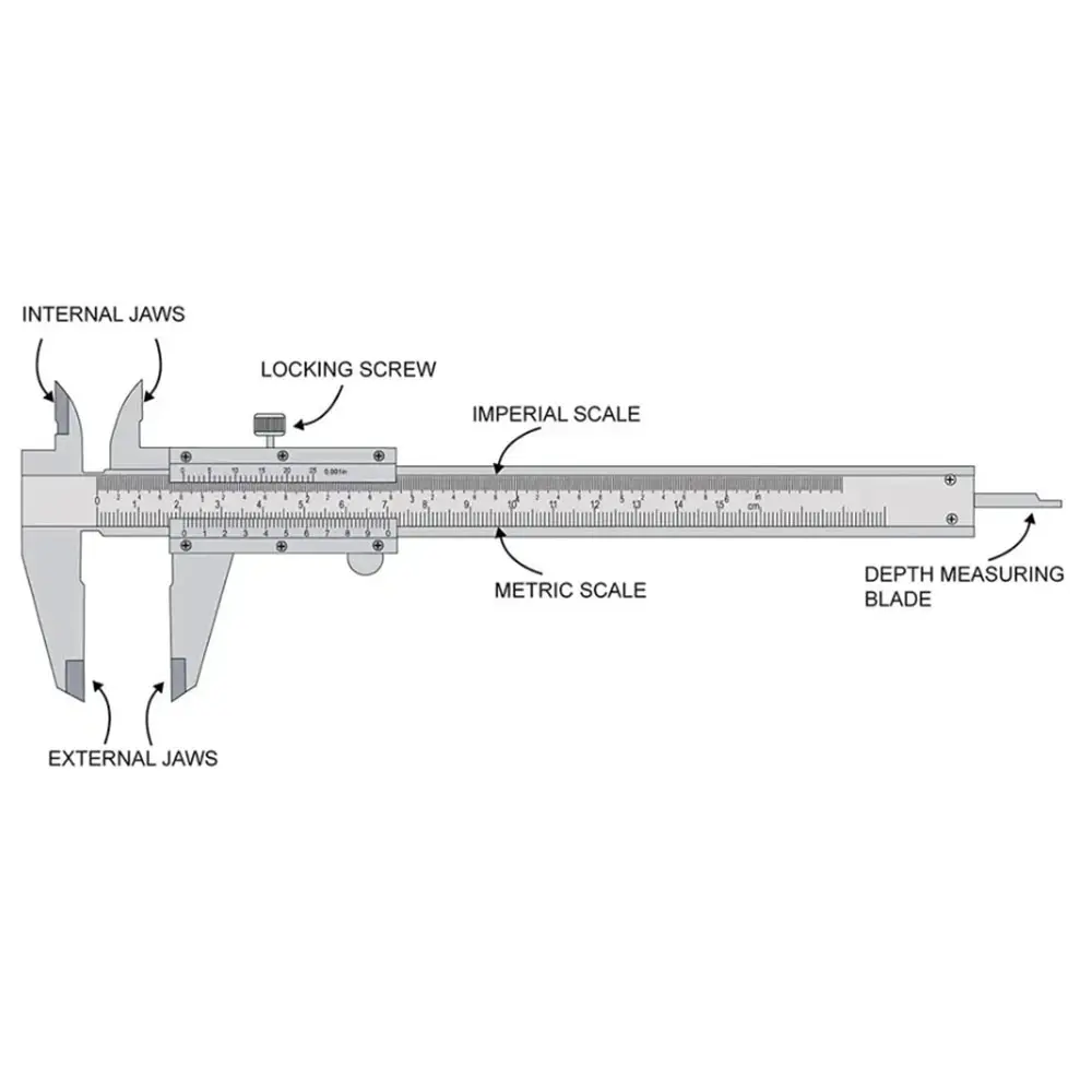 0-150mm Stainless Steel Vernier Caliper Locking Screw Vernier Caliper Stainless Steel by BeBosLook