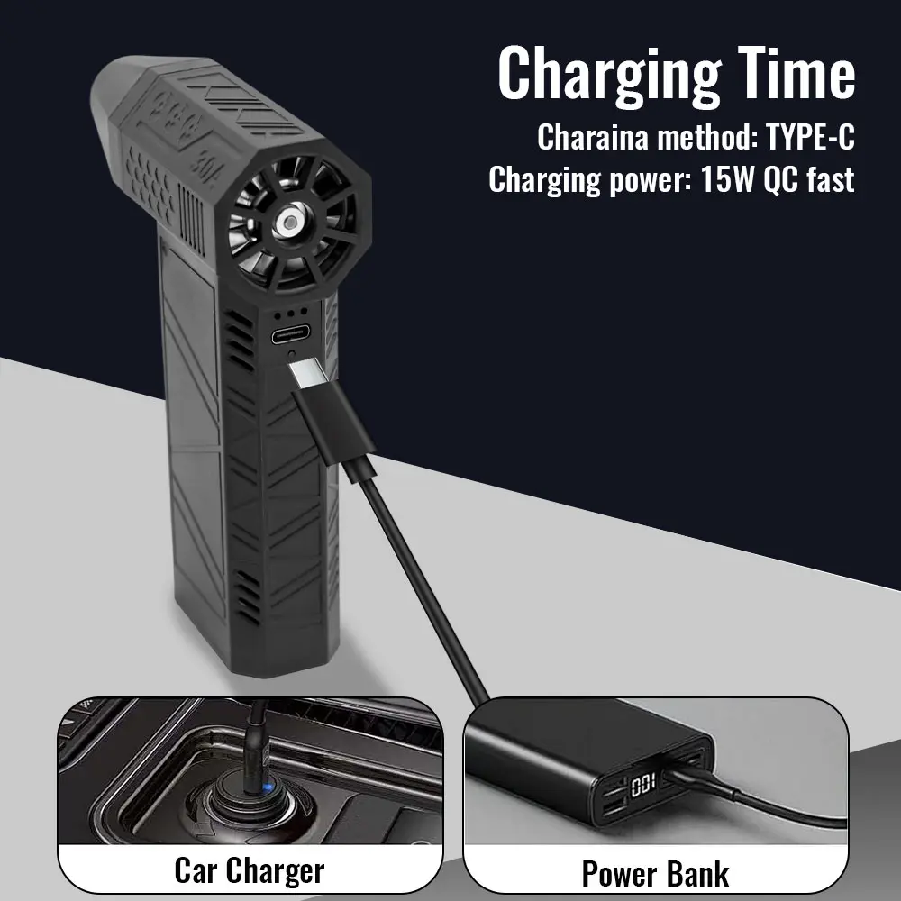 130000RPM Mini Air Blower Handheld Electric Turbo Jet Fan Industrial Dust blower Brushless Motor Violent Blower Wind Speed 52m/s