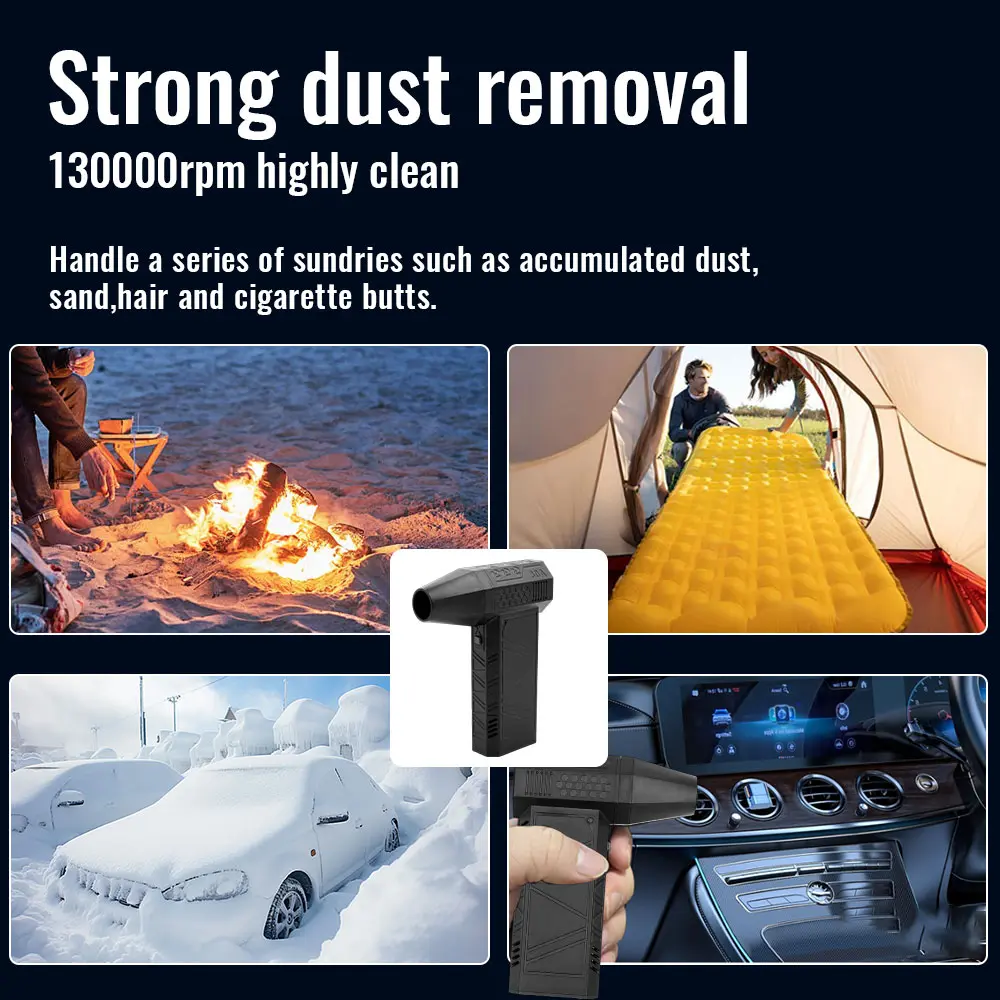 130000RPM Mini Air Blower Handheld Electric Turbo Jet Fan Industrial Dust blower Brushless Motor Violent Blower Wind Speed 52m/s