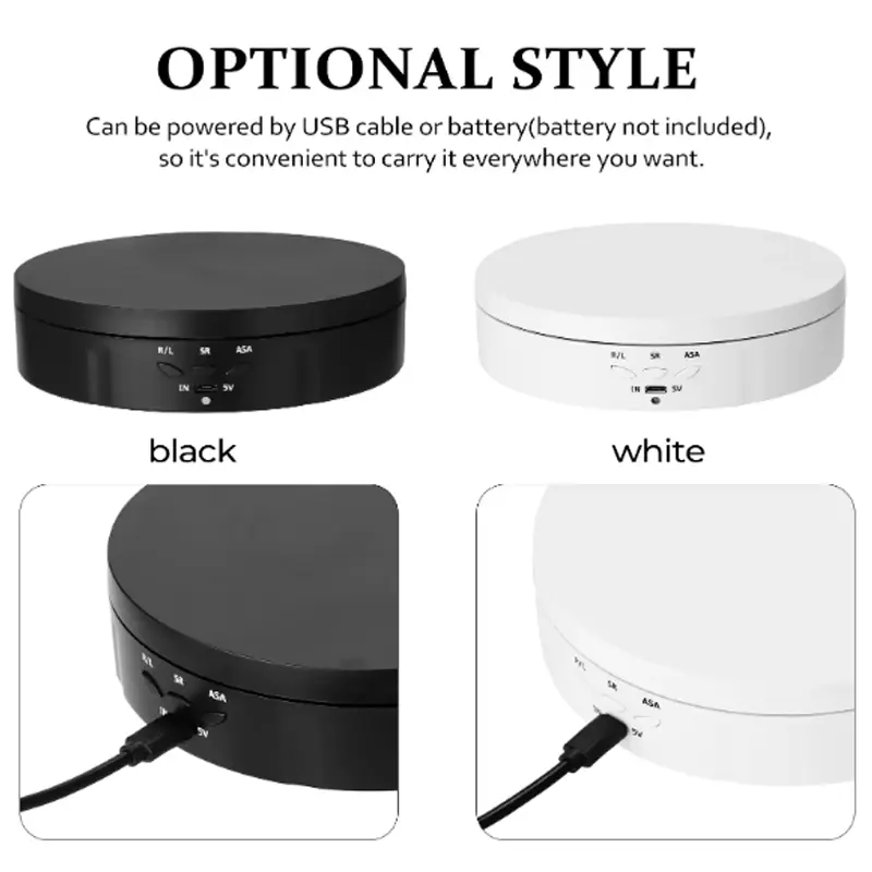 Motorised Rotating Mirror Display Stand,360 Degree Turntable, Jewellery Holder,USB Power Supply, Rotating Shooting, Three Speeds