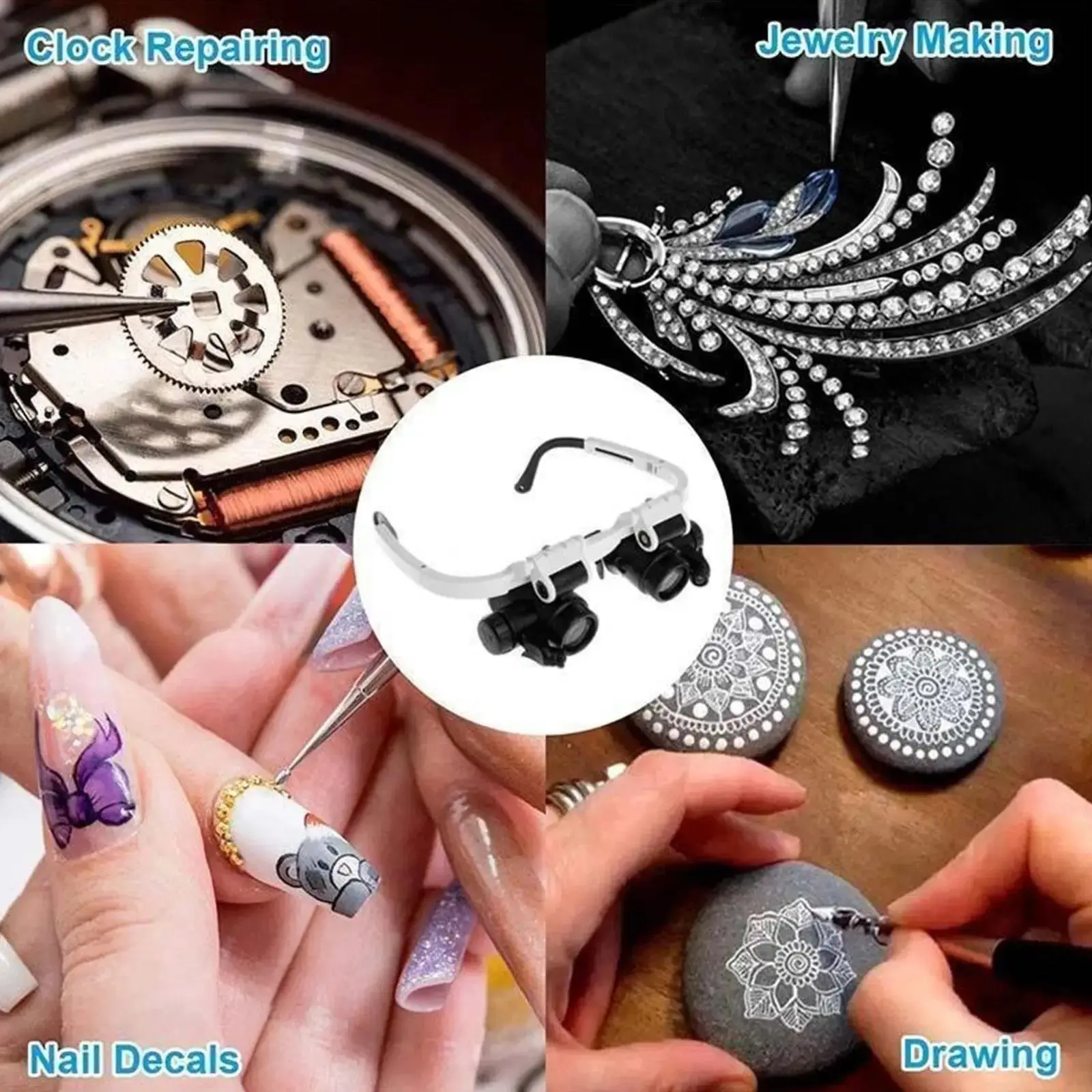 Magnifying Glass 8X/15X/23X Jeweler Watchmaker With LED Light Telescopic Headband Magnifier Glasses Reading Loupes Eyewear