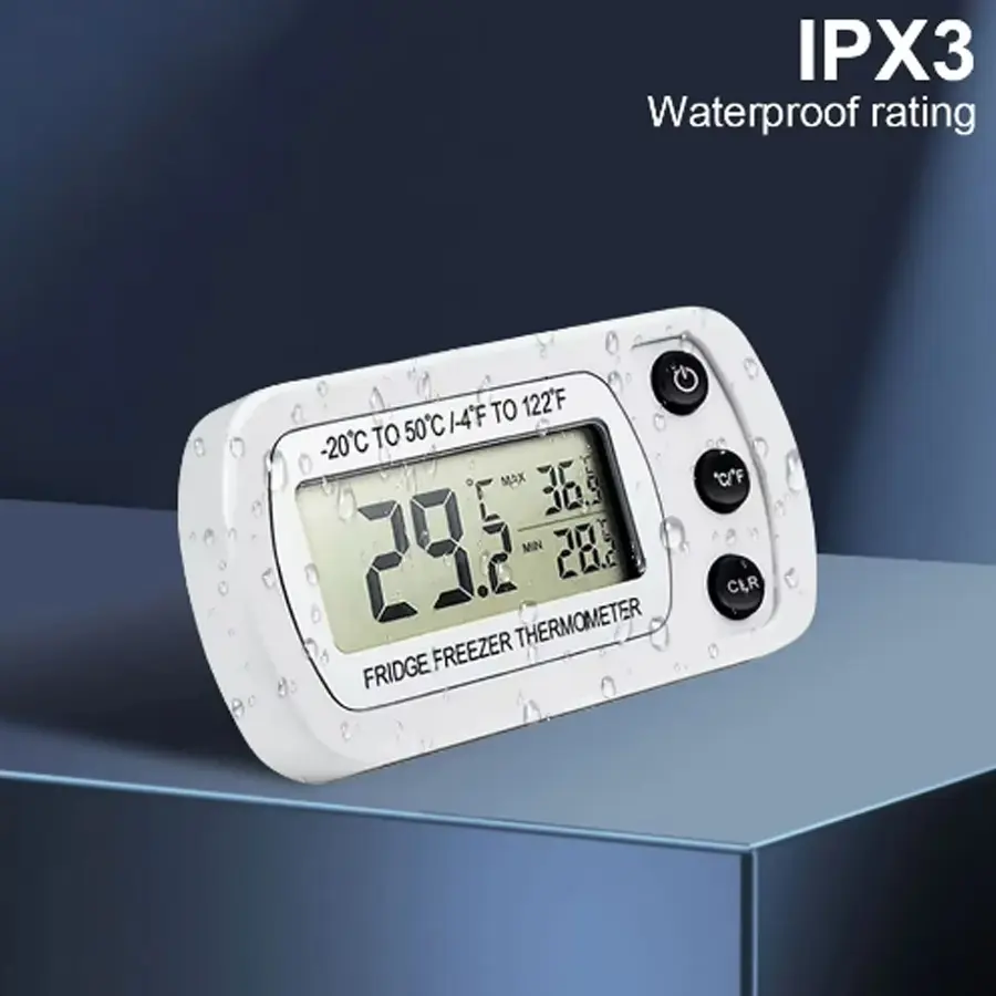 Fridge Thermometer With Hook Anti-Humidity Refrigerator Freezer Electric LCD Display Digital Thermometer Temperature Monitor