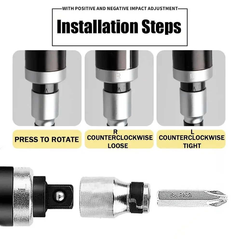7/12 Pcs CR-V Manual Impact Screwdriver, Portable Reversible Impact Driver, Household Cordless Screwdriver Kit Hand Repair Tools