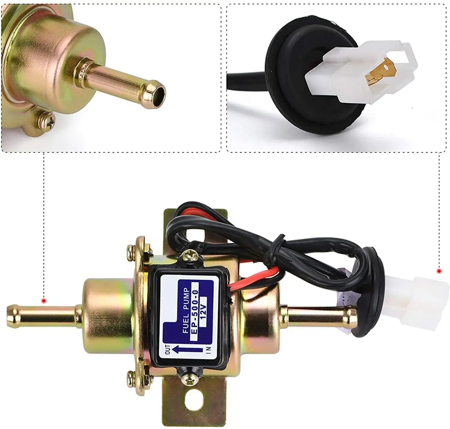 12V Universal Gas Diesel Electric Pump EP500-0 EP5000 EP-500-0 035000-0460 For Motorcycle Oil Pipe Diesel Electric Fuel Pump