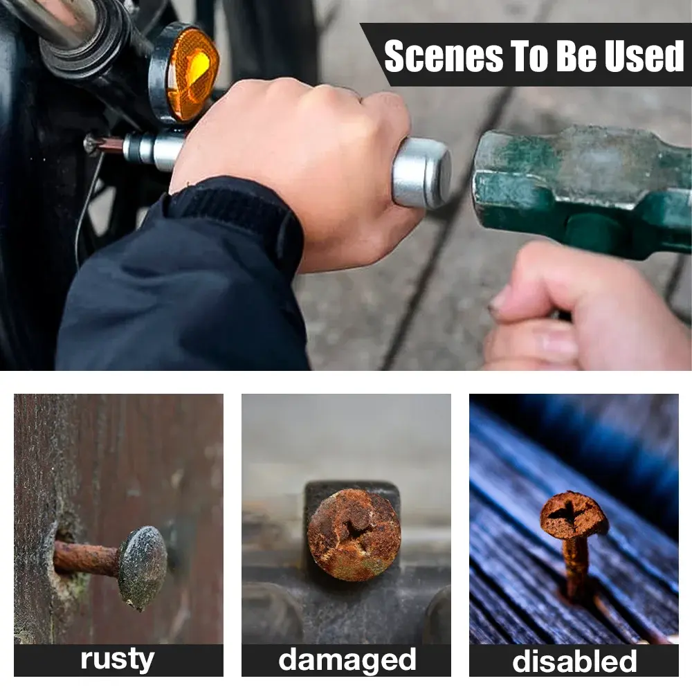 7/12 Pcs CR-V Manual Impact Screwdriver, Portable Reversible Impact Driver, Household Cordless Screwdriver Kit Hand Repair Tools