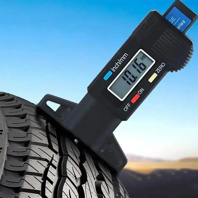 Digital Depth Gauge Caliper Tread Depth Gauge LCD Tire Tread Gauge For Car Tire 0-25mm Measurer Tool Caliper Repair Tools