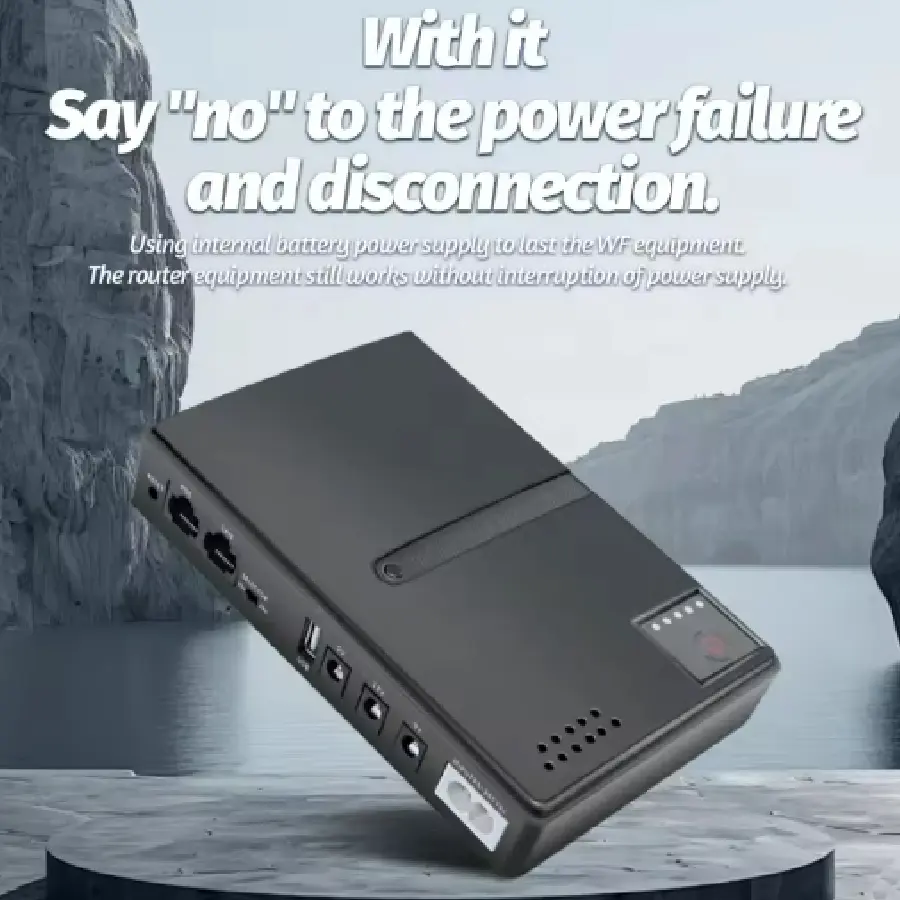 【Without Battery】Mini DC UPS Uninterruptible Power Supply 18650 Replaceable Battery Backup 5v 9v 12v 220V for Router Wifi Modem
