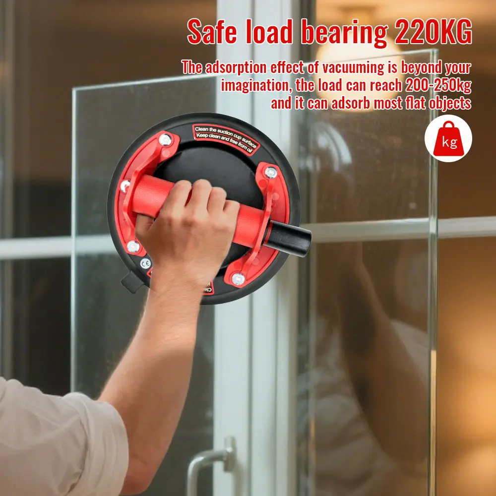 New Vacuum Suction Cup 200kg Loading Capacity Heavy Duty Vacuum Spreader for Tile Adsorption Granite Glass Lifting 8 inch Cup
