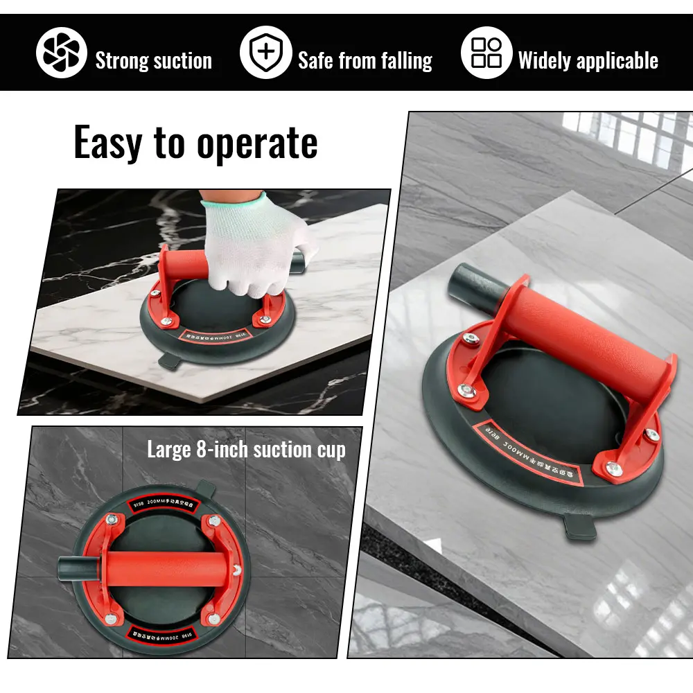 New 1PCS 2PCS Vacuum Suction Cup 8 Inch 200kg Carrying Capacity Heavy Strong Suction Puller for Tile Glass Floor Lifting Tools