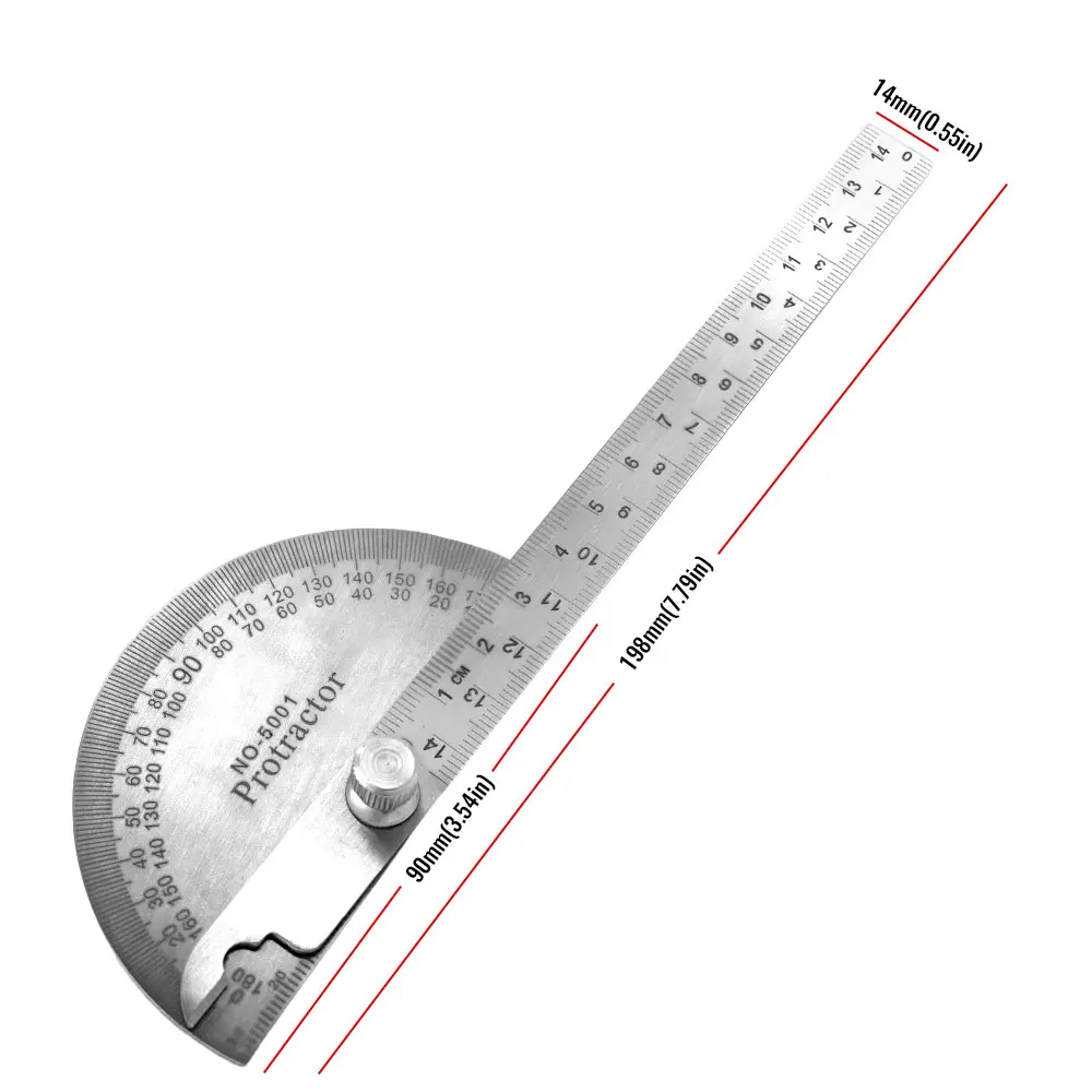 Protractor Angle Ruler Dividing Gauge Angle Ruler 180 Degree Semi Circular Carpenter Angle Ruler 14cm 1PC