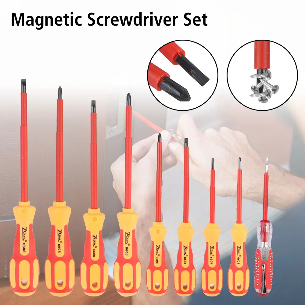 New Multifunctional Insulated Phillips Slotted Bits Electrician Magnetic Screwdriver Screwdriver Set For Electrician Hand Tools