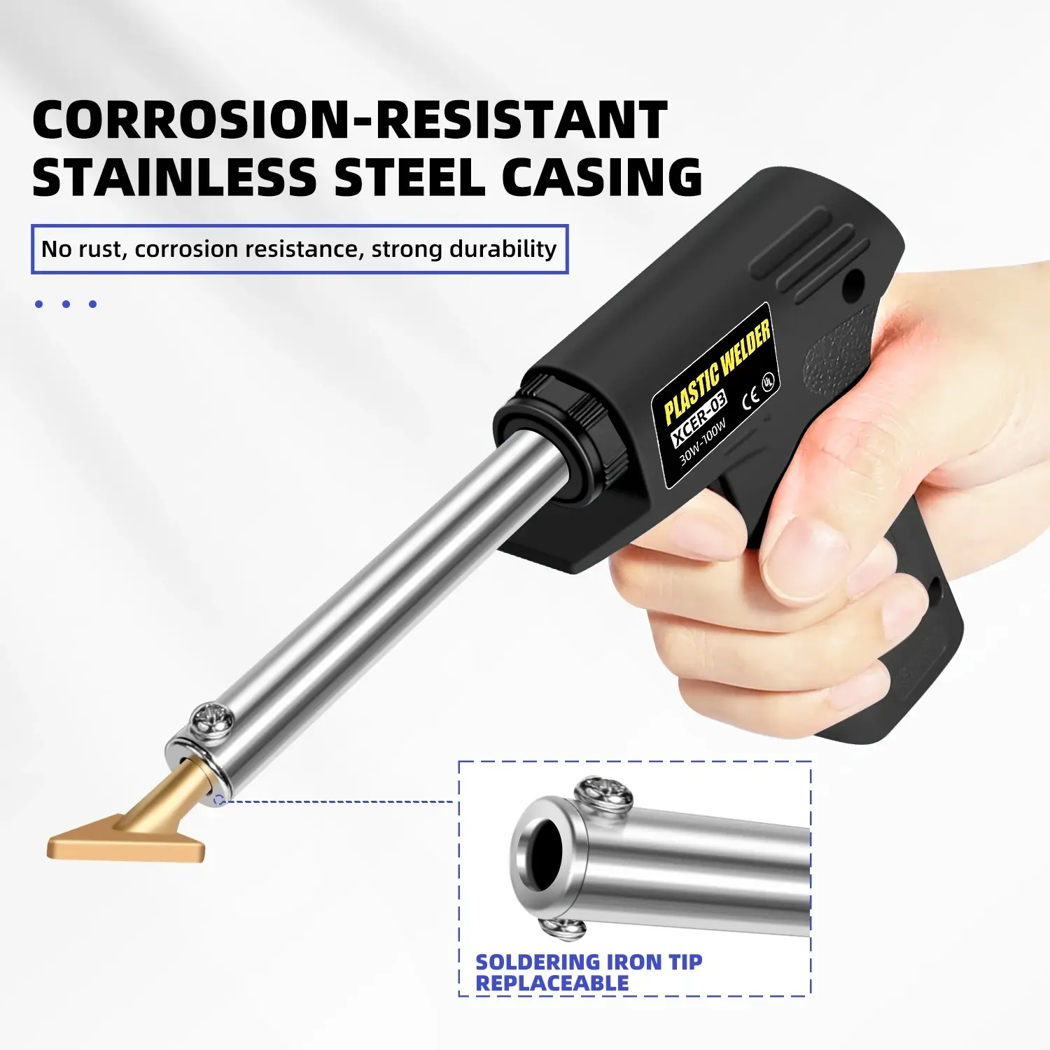 2025 New 2-in-1 Plastic Welder Kit with Welding Head & Screeding Tool for Car Bumper Surface Repair Thermal Welding Set