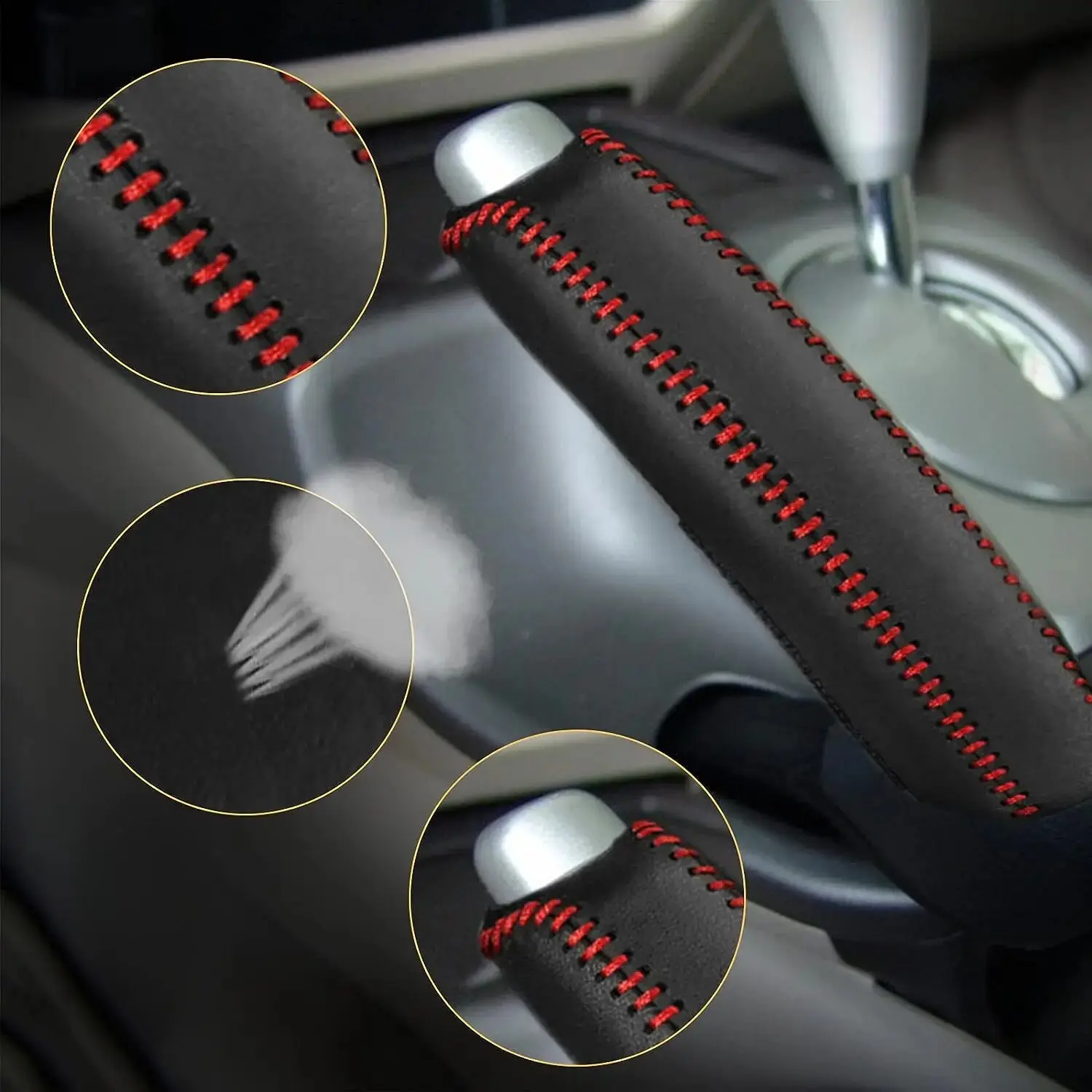 Car Leather Gears Handbrake Cover for SEAT Altea Toledo MK1 MK2 Ibiza Cupra Leon Cupra for Skoda Fabia Rapid