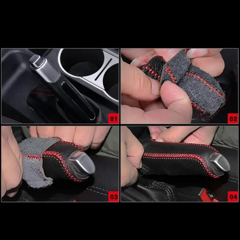 Car Leather Gears Handbrake Cover for SEAT Altea Toledo MK1 MK2 Ibiza Cupra Leon Cupra for Skoda Fabia Rapid