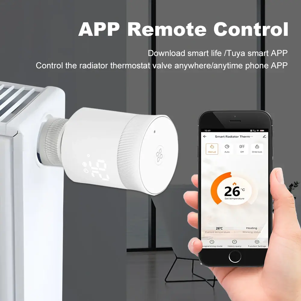 Tuya ZigBee 3.0 Smart Radiator Valve Programmable Thermostat Heater Voice Control Works With Alexa Google Home