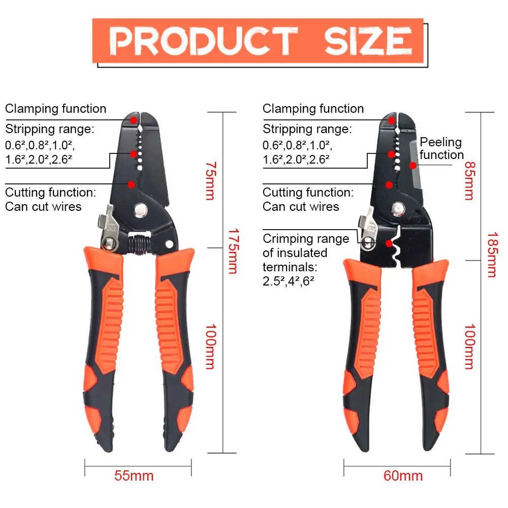 Multifunctional Wire Strippers Terminal Crimping Function Wire Cutting and Twisting Special Tools for Electrician Pliers