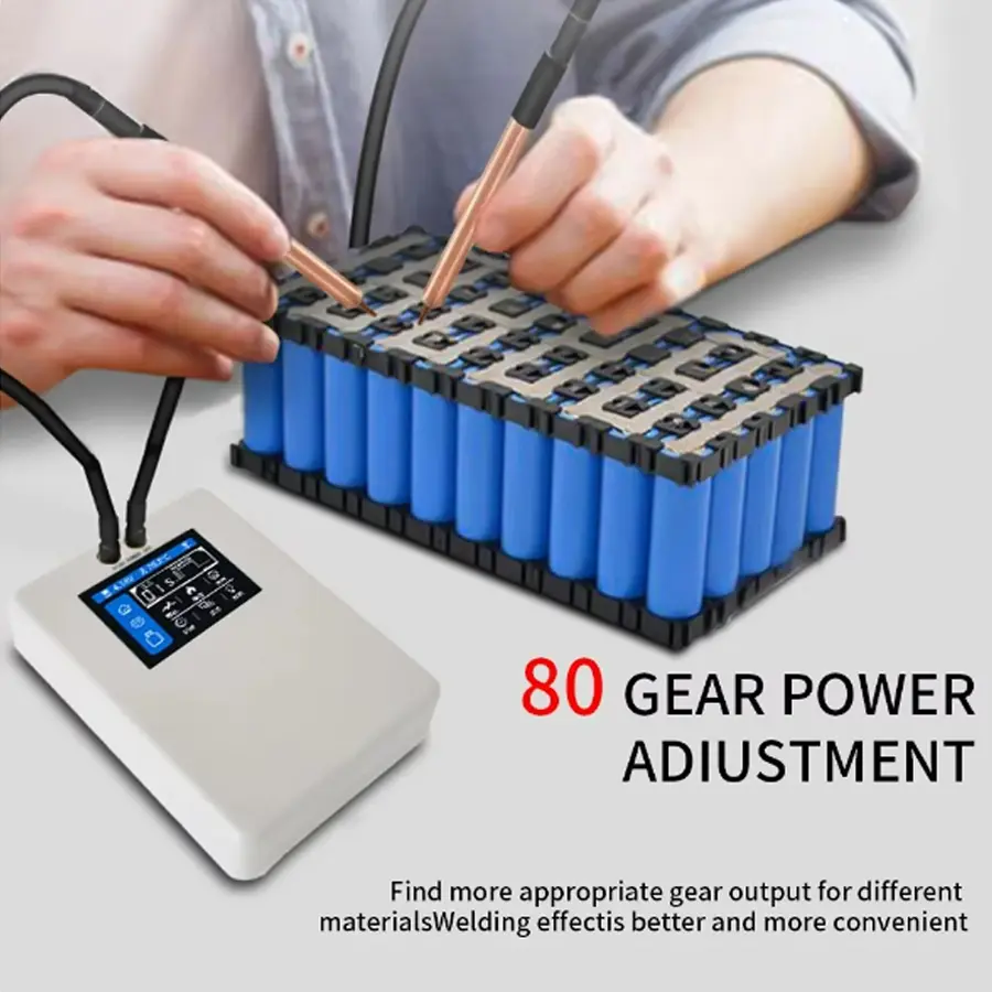 2025 New Portable 80 Gear Spot Welder 2.0 Inch High Definition Color Screen LED Lighting 18650 Lithium Battery DIY