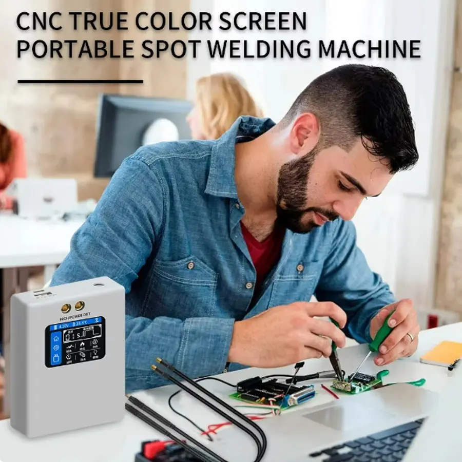 2025 New Portable 80 Gear Spot Welder 2.0 Inch High Definition Color Screen LED Lighting 18650 Lithium Battery DIY