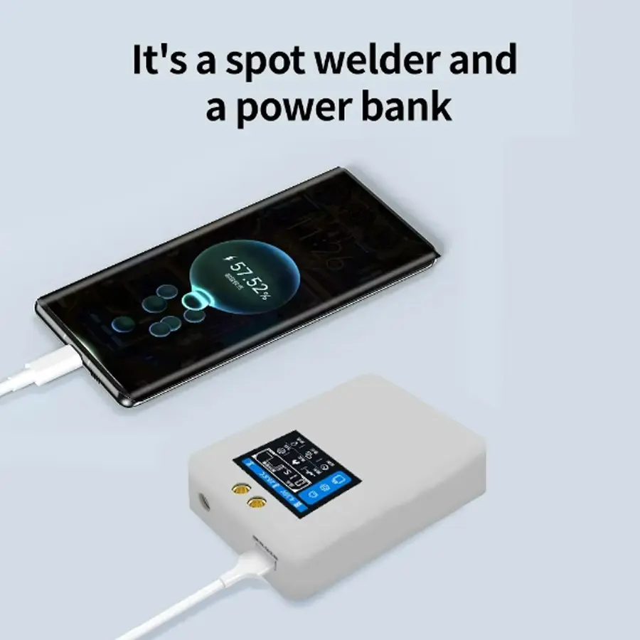 2025 New Portable 80 Gear Spot Welder 2.0 Inch High Definition Color Screen LED Lighting 18650 Lithium Battery DIY