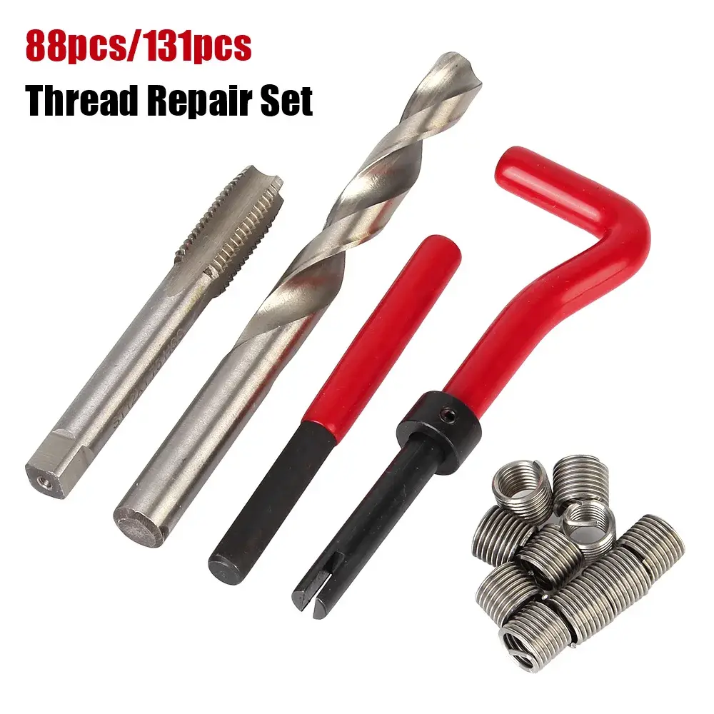 88/131pcs Car Repair Tools Screwdriver Screw Bolt Driver Engine Block Restoring M5 M6 M8 M10 M12 Thread Set Vehicles Accessories