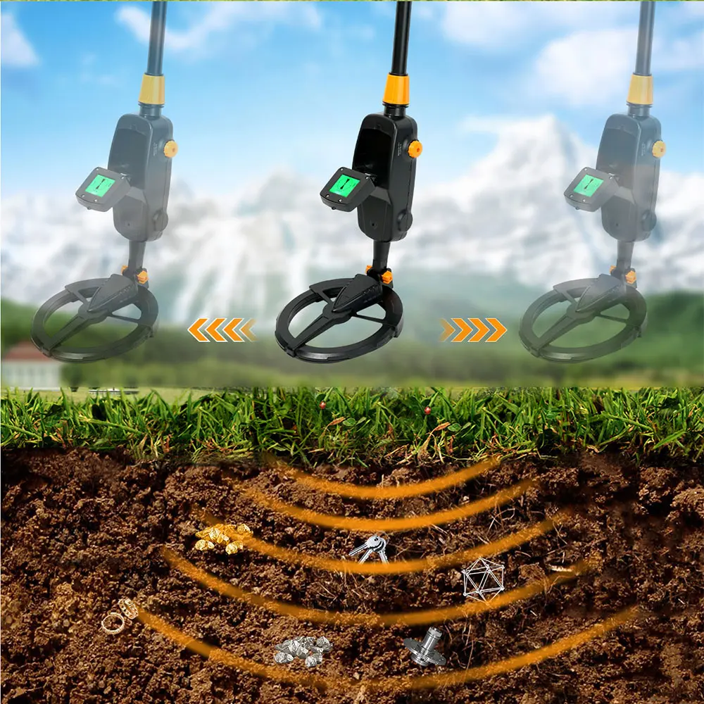 Metal Gold Detector Pinpointer Handheld Treasure Underground Metal Detector Tracker Seeker Finder With Waterproof Search Coil