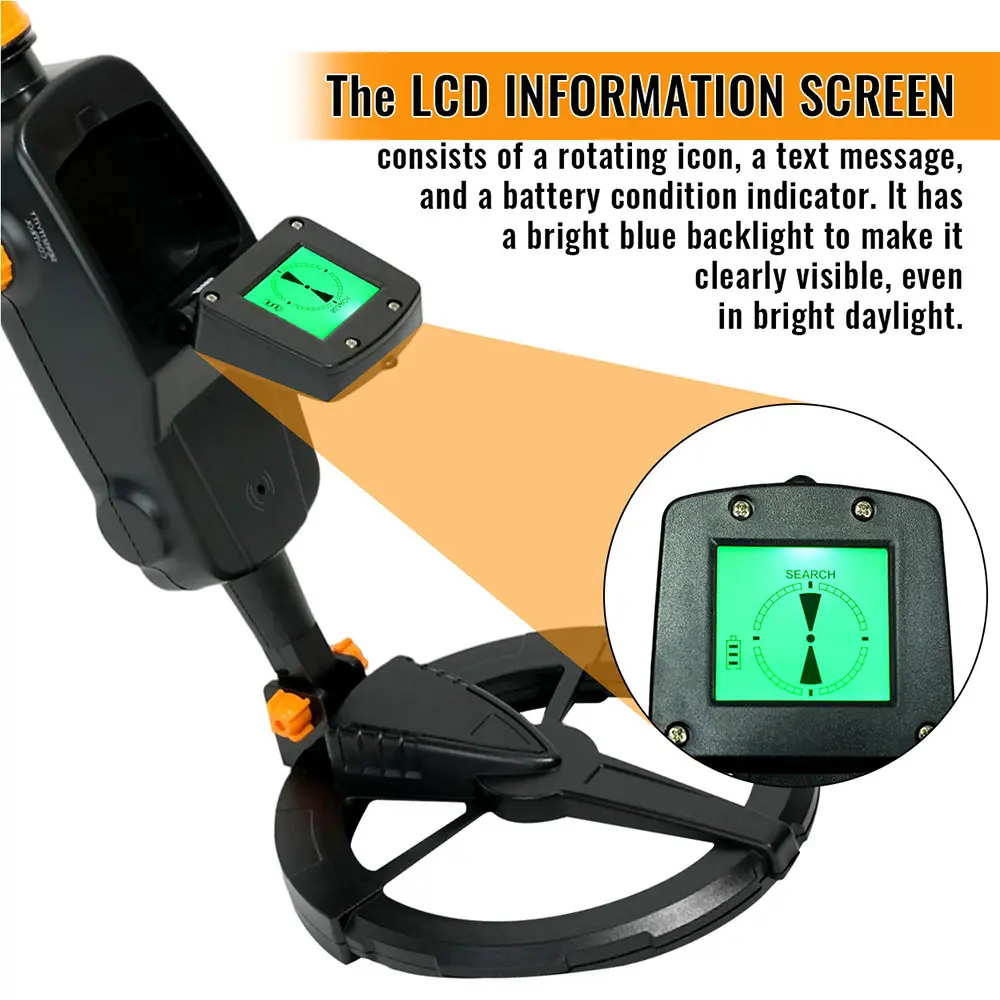 Metal Gold Detector Pinpointer Handheld Treasure Underground Metal Detector Tracker Seeker Finder With Waterproof Search Coil