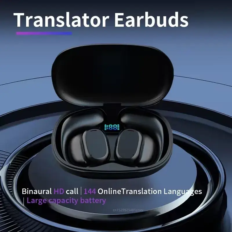 B66 Language Translator Earbuds 144 Languages 98% Accuracy Real-Time With Online Offline Built In Mic Voice Translation Headphon