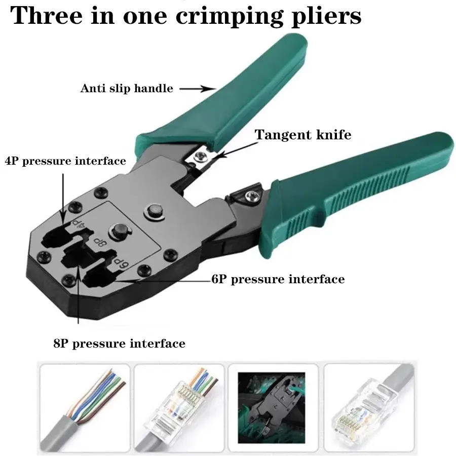 RJ45 Crimper Lan Tester Tool Set Ethernet Cable Stripper Punch Down Tool rj 45 rj11 Connectors 11 in 1 Cabling Repair Set