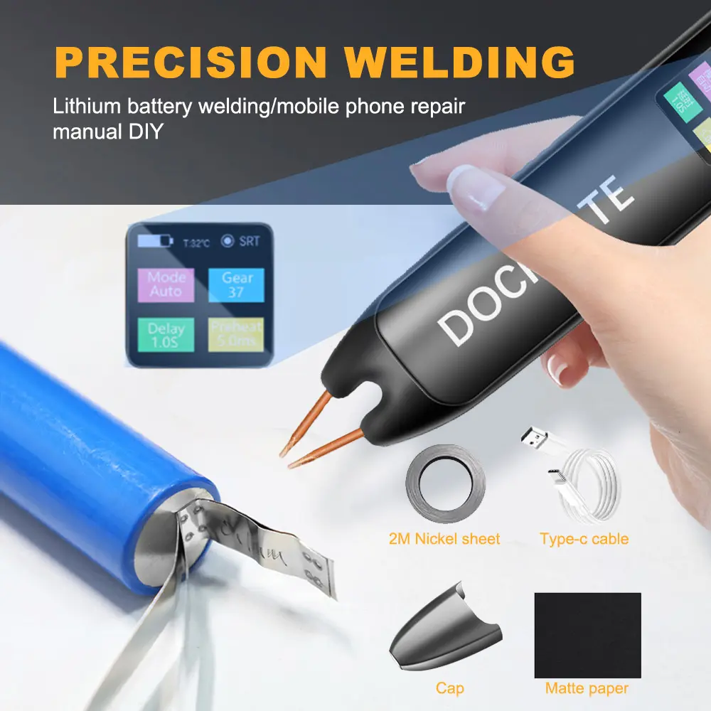 New portable small 11/99 Gears welding machine 1.3 inch LCD display handheld 18650 lithium battery high power spot welding