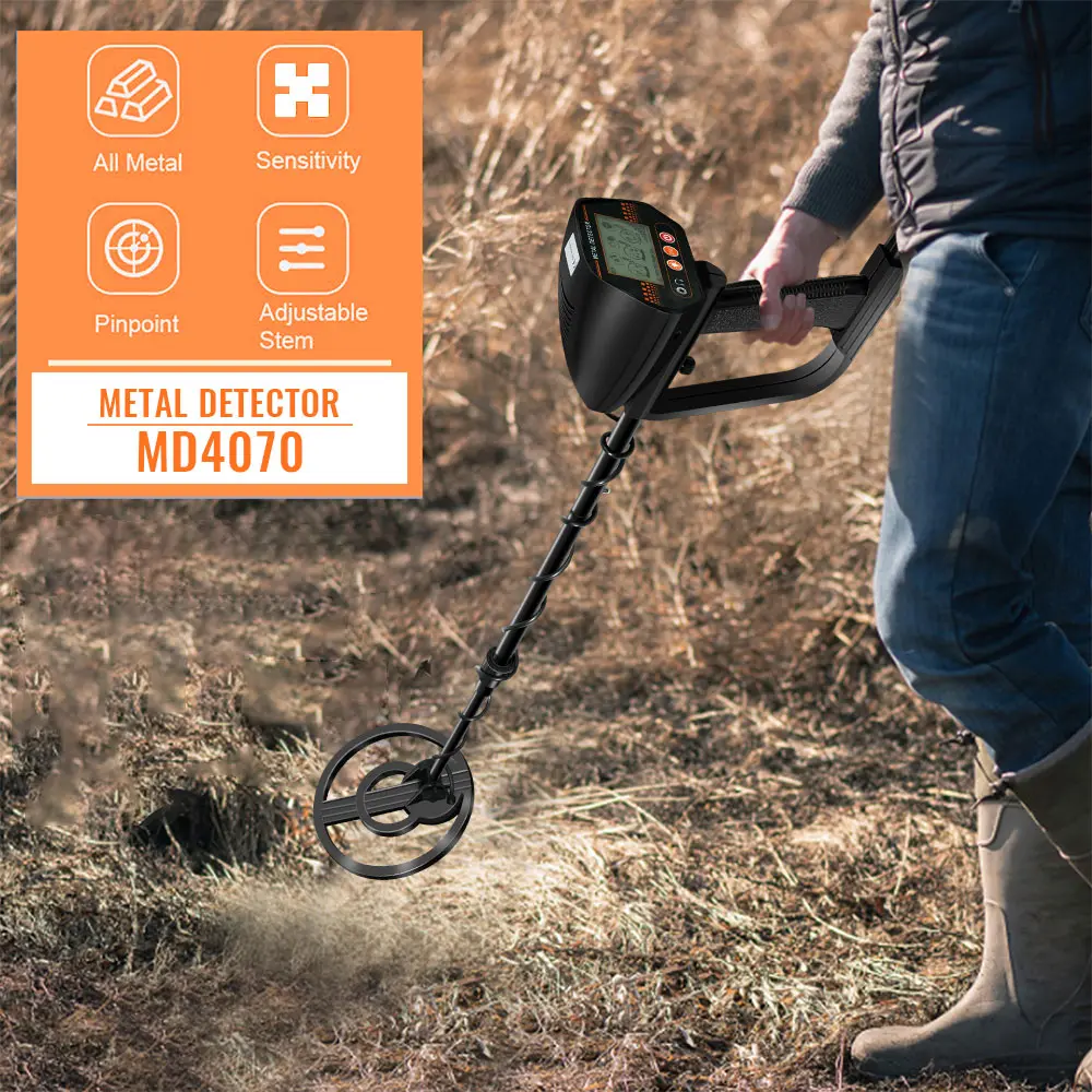MD4070 Underground Metal Detector High Sensitivity Jewelry Treasure Gold Waterproof Metal Detecting Coins Finder Adult Children